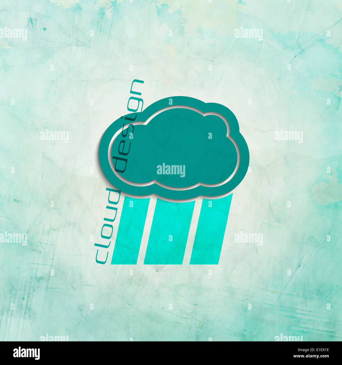 abstract cloud symbol on grunge, textured background Stock Photo