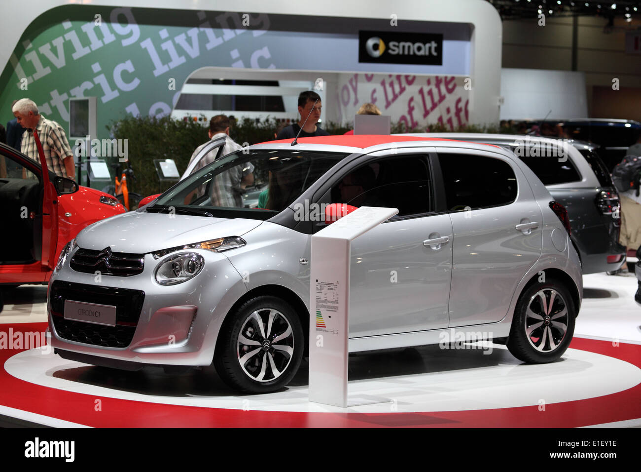 New Citroen C1 city car at the AMI - Auto Mobile International Trade Fair on June 1st, 2014 in Leipzig, Saxony, Germany Stock Photo