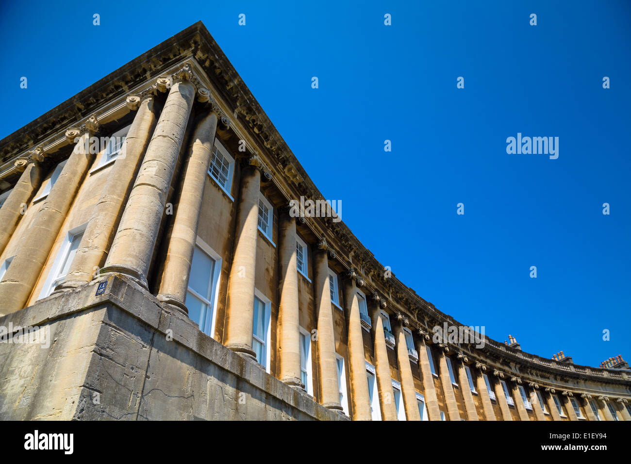 one end of the Royal Crescent in Bath Stock Photo