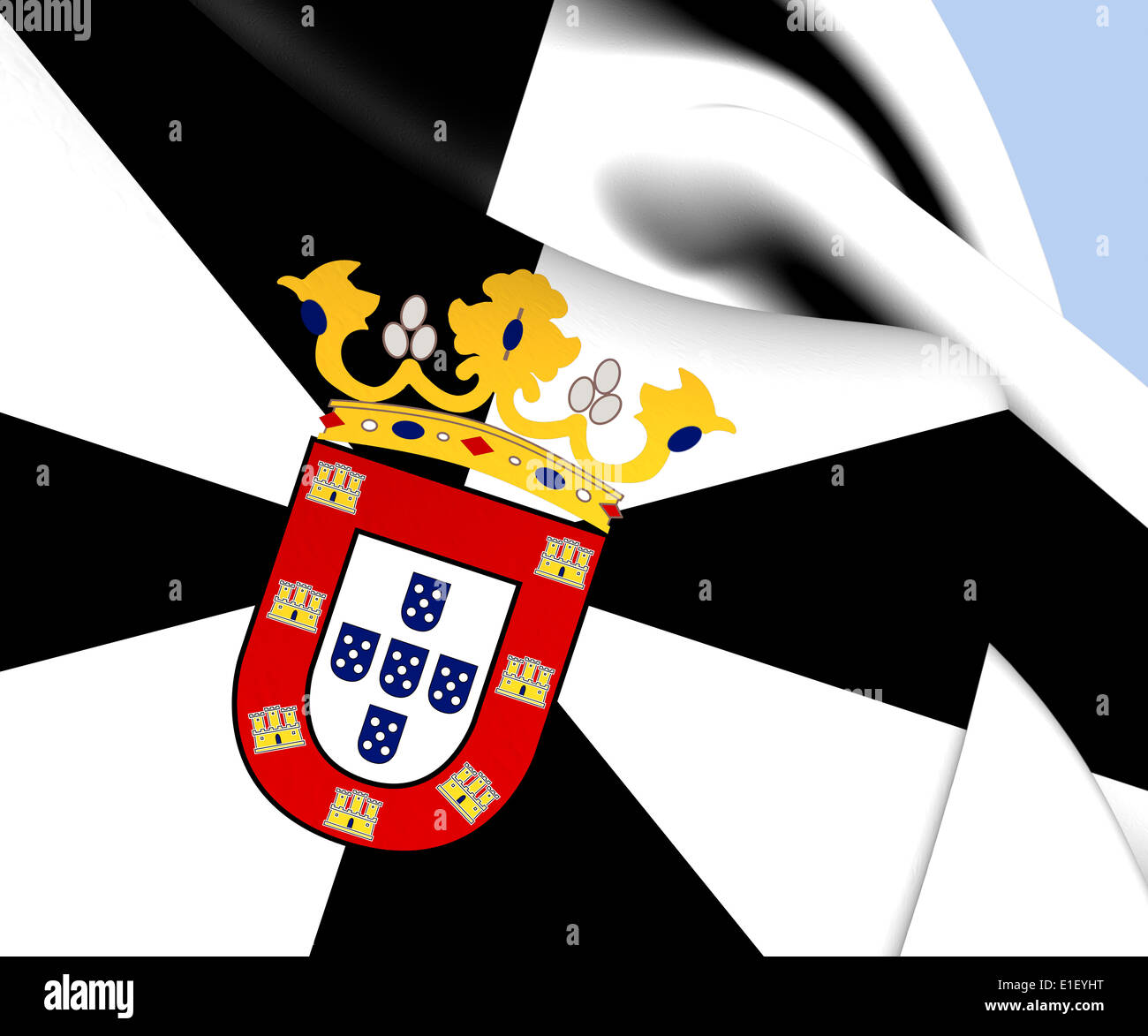 Flag of Ceuta, Spain. Close Up. Stock Photo