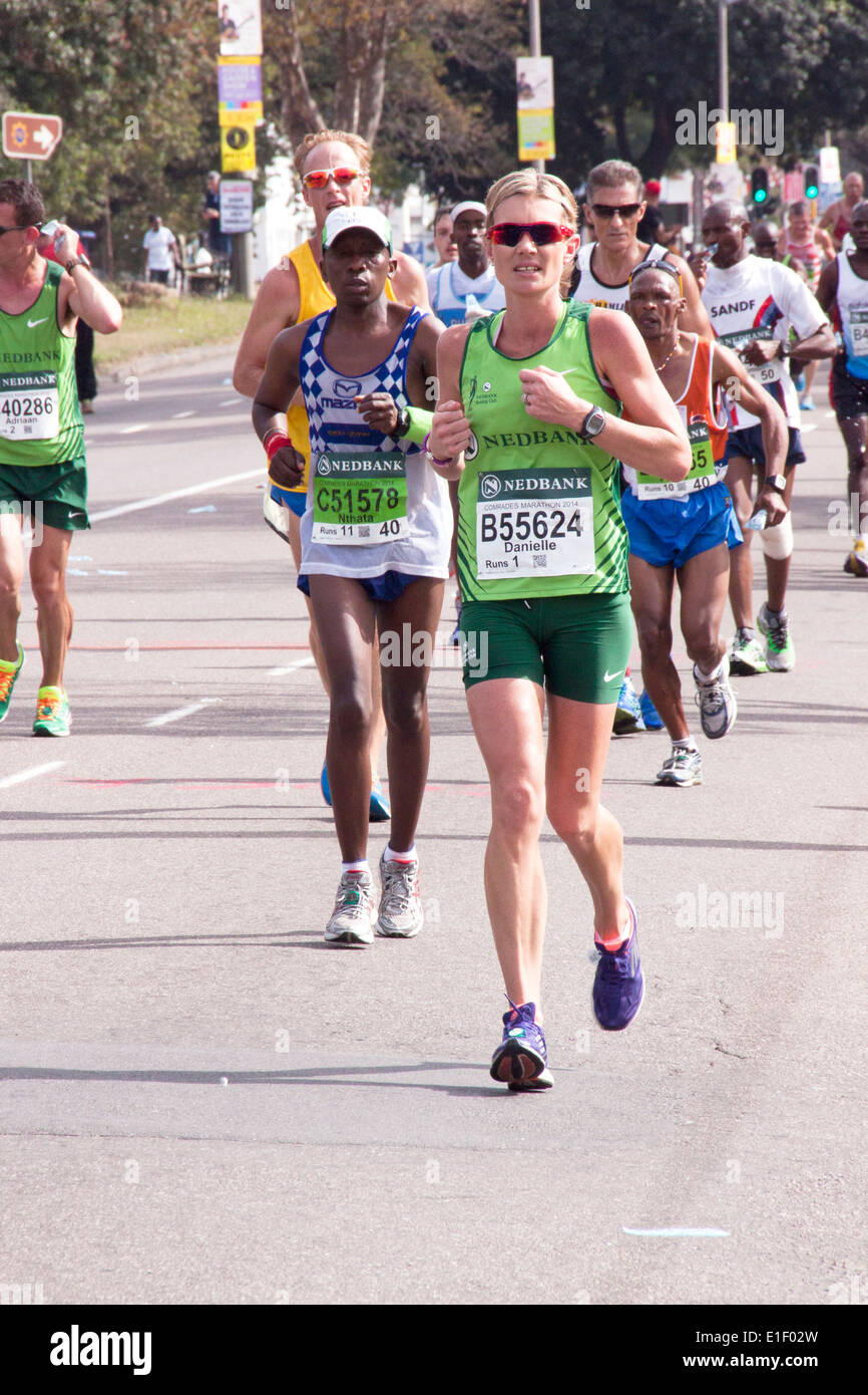 Runners competing in the long distance Comrades Ultra Marathon between