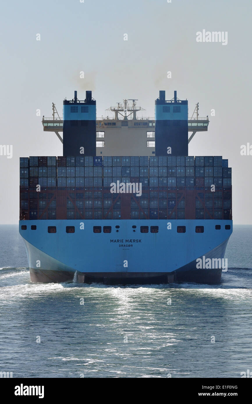 World's biggest Containership Marie Maersk Stock Photo