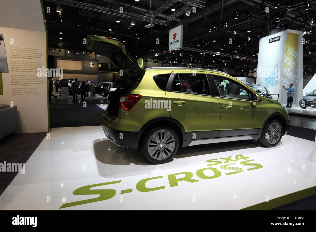 New Suzuki SX4 S-Cross at the AMI - Auto Mobile International Trade Fair on June 1st, 2014 in Leipzig, Saxony, Germany Stock Photo
