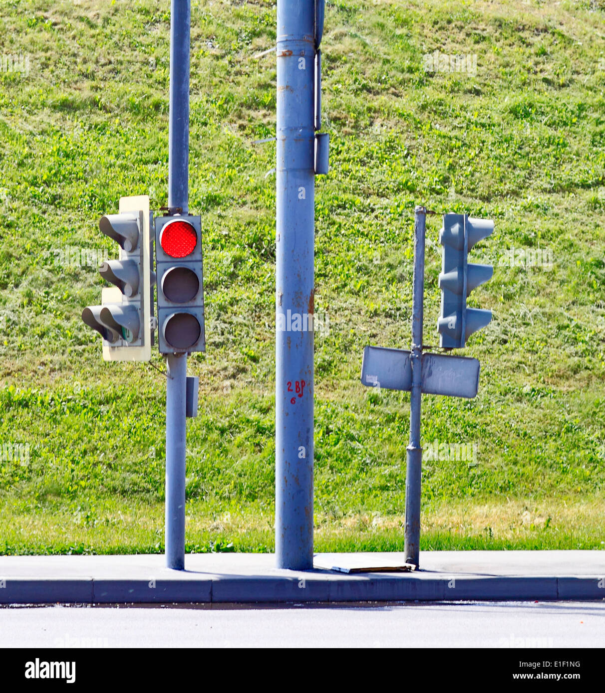 traffic light on the road Stock Photo Alamy