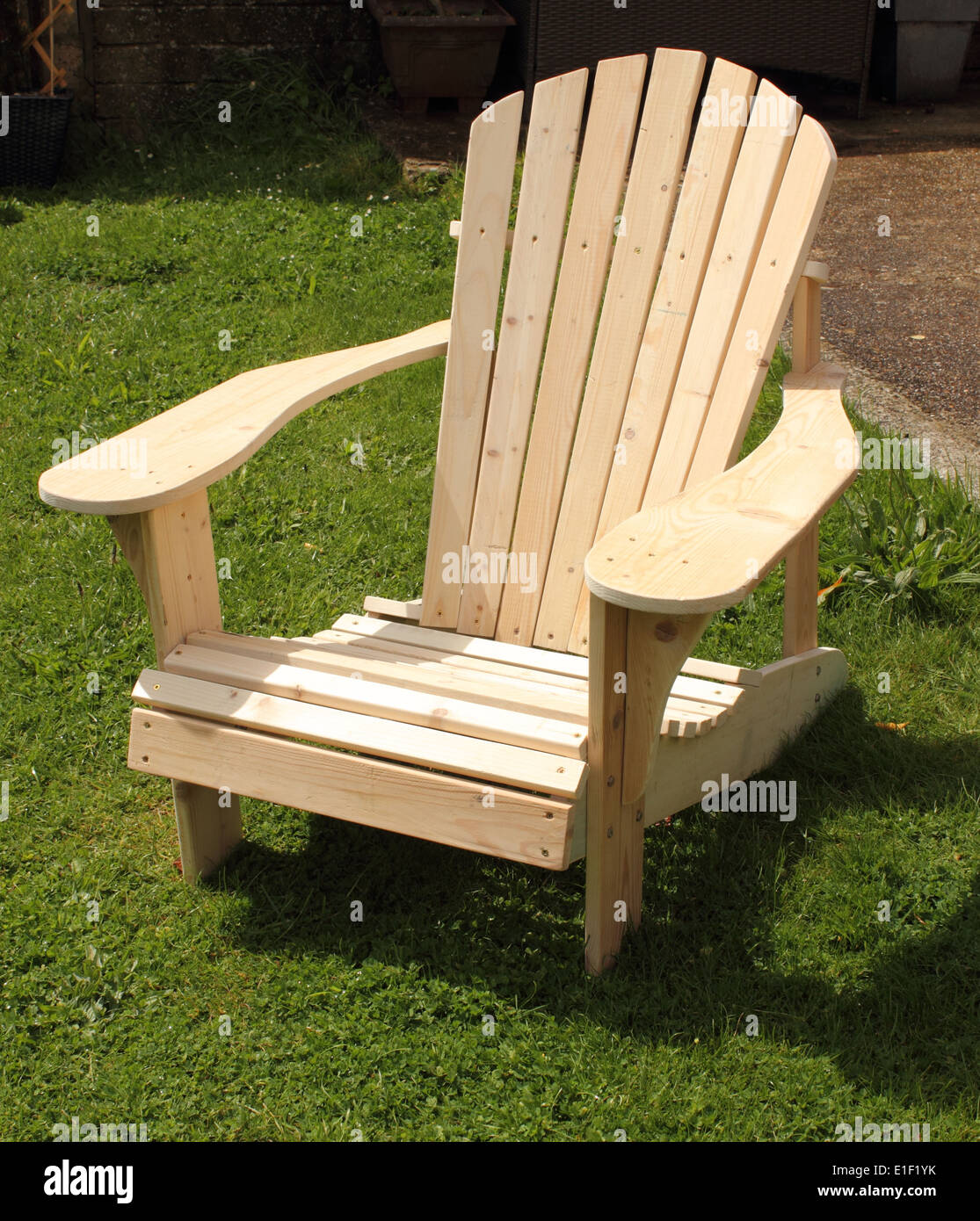 A Handmade Adirondack Chair Stock Photo 69786967 Alamy