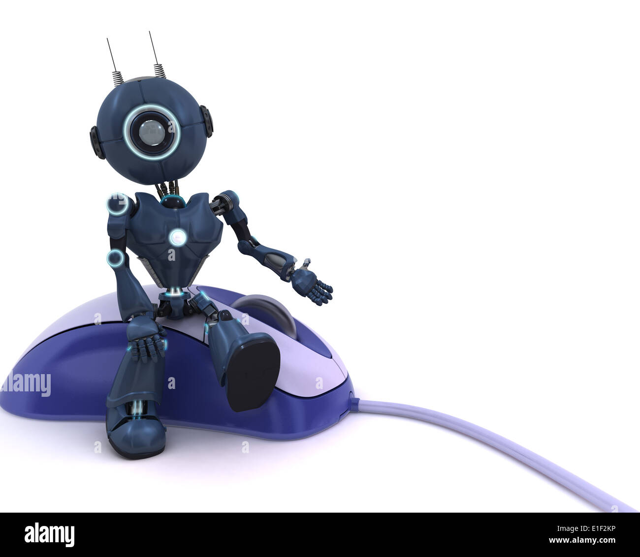 Android with computer mouse Stock Photo - Alamy