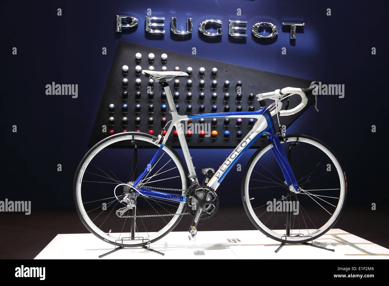 Peugeot Racing Bicycle at the AMI - Auto Mobile International Trade Fair on June 1st, 2014 in Leipzig, Saxony, Germany Stock Photo