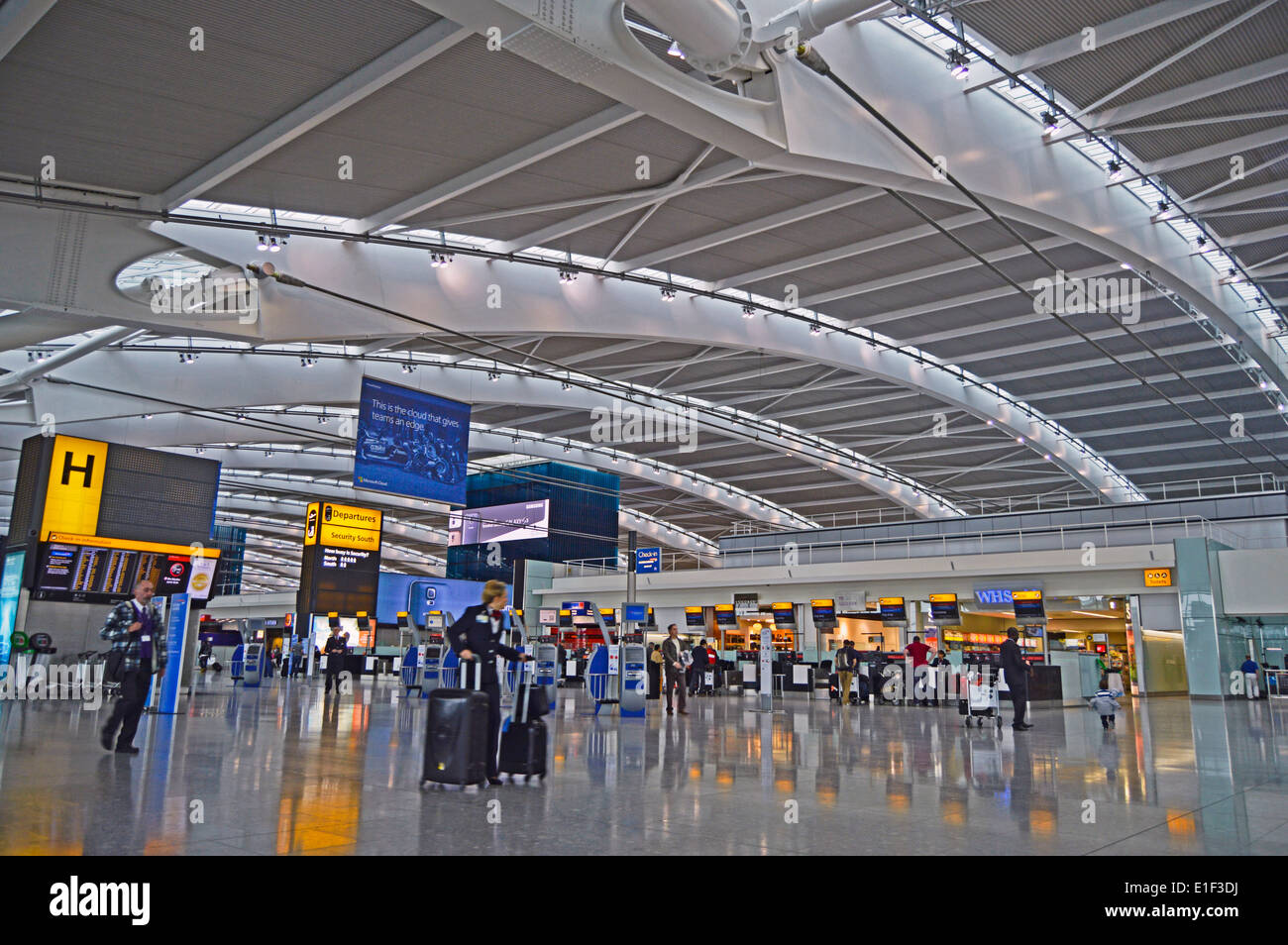 View of Terminal 5 Departures at Heathrow Airport, London Borough of Hillingdon, London, England, United Kingdom Stock Photo