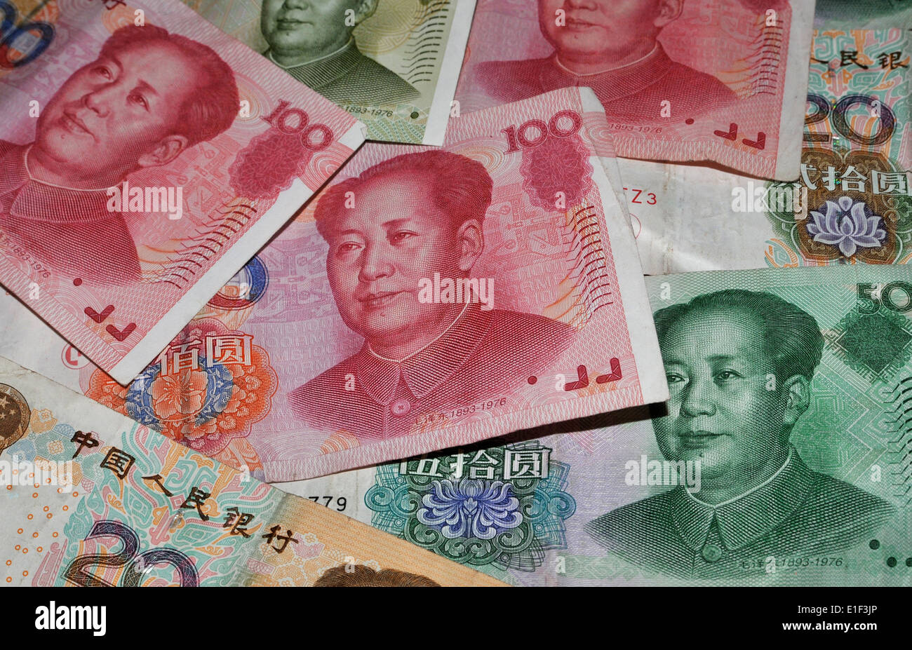 Yuan notes Stock Photo