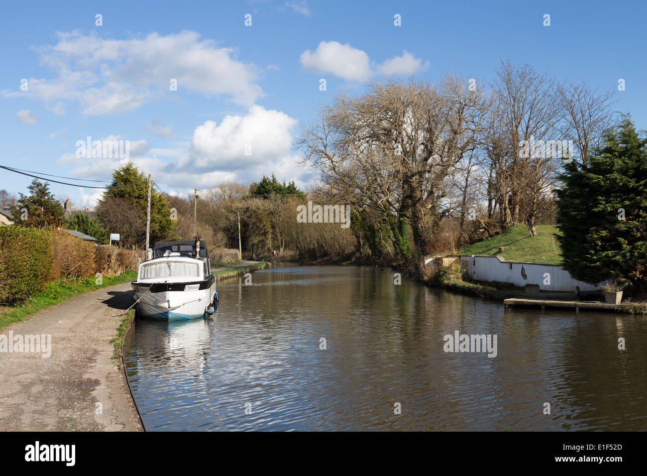 Boat Moored on the Lancaster Canal at Carnforth Lancashire UK Stock Photo