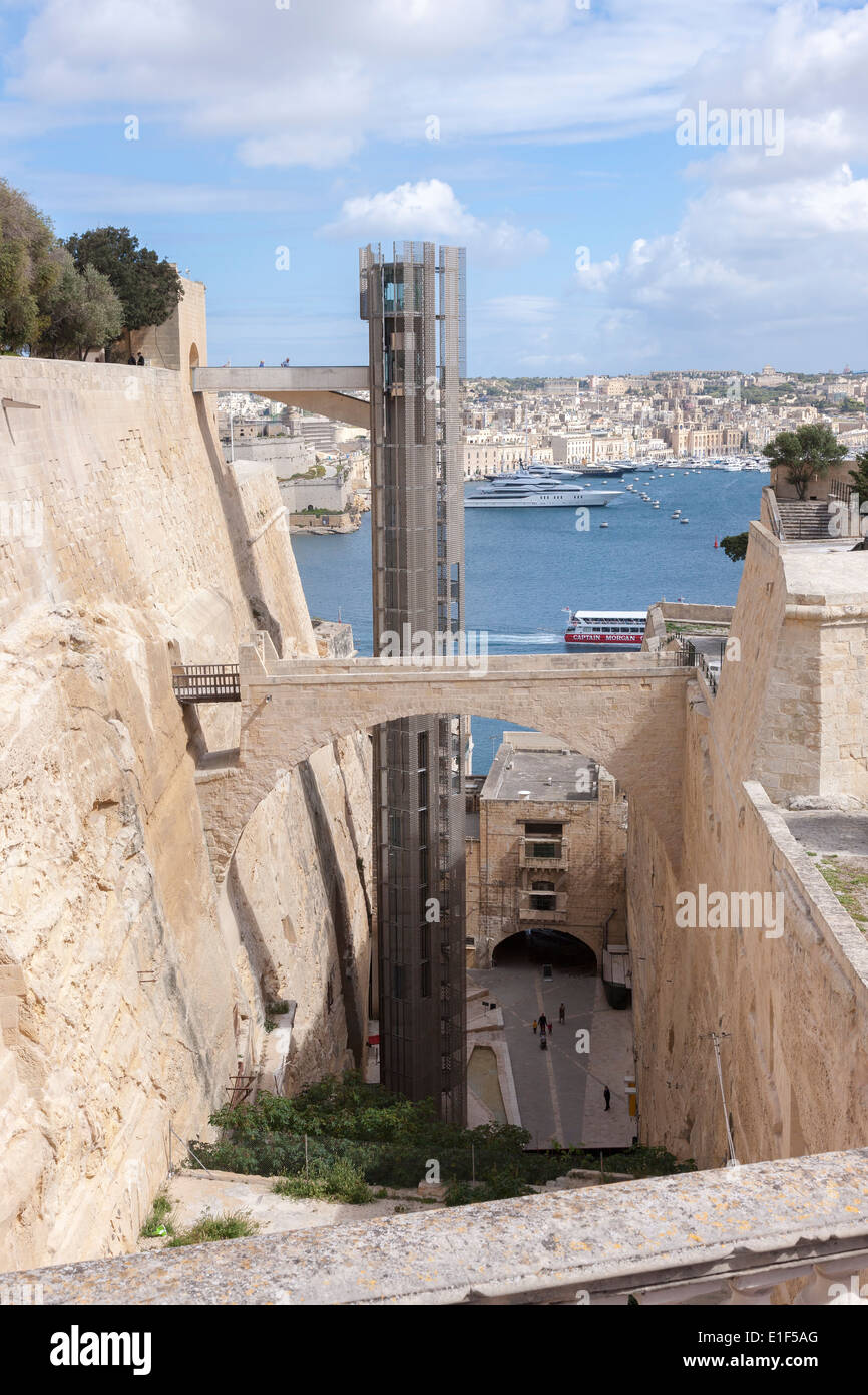 The new Barrakka lifts in Valetta, Malta Stock Photo Alamy