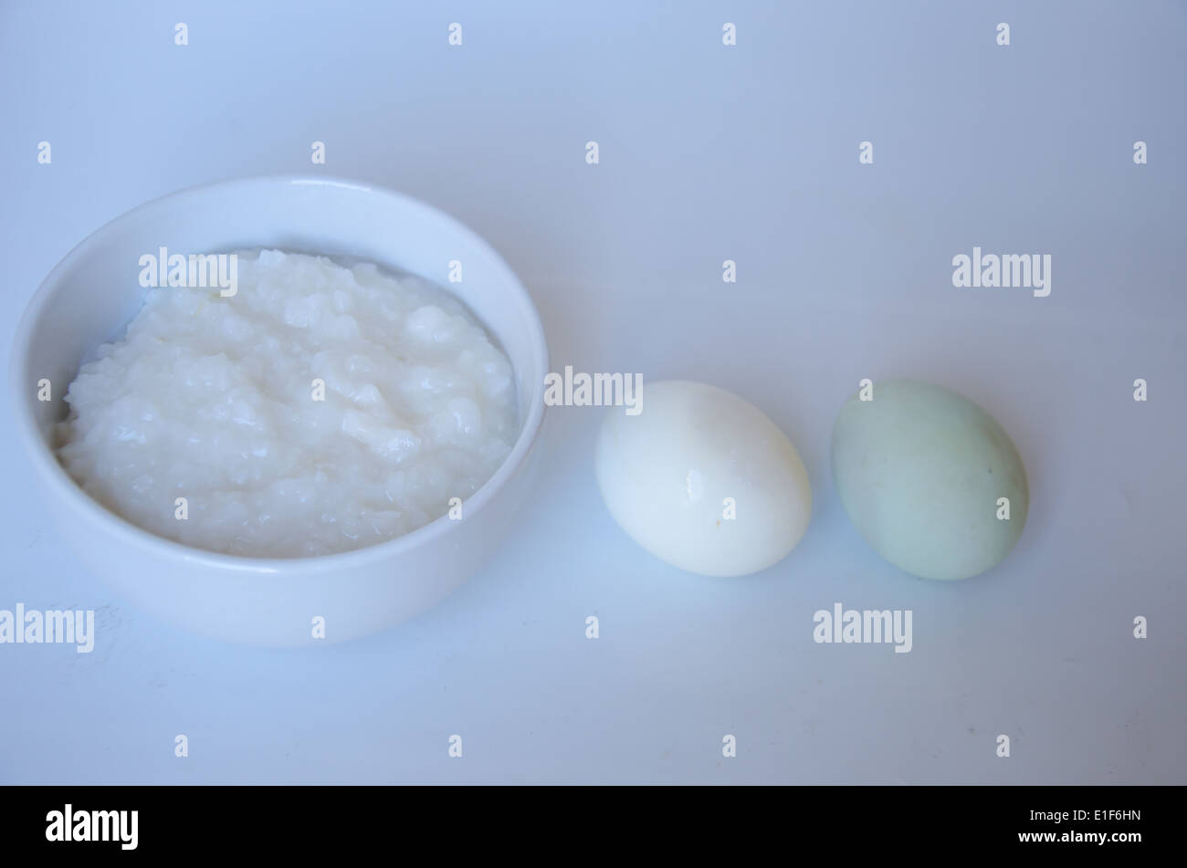 boiled rice with boiled egg Stock Photo Alamy
