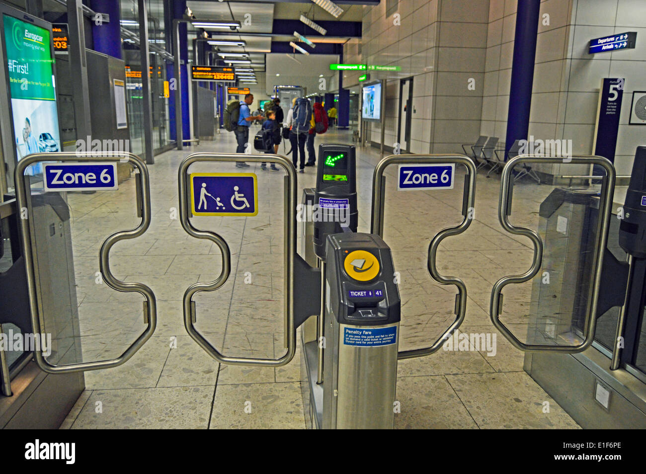 Heathrow Terminal 5 Underground Station oyster ticket barriers