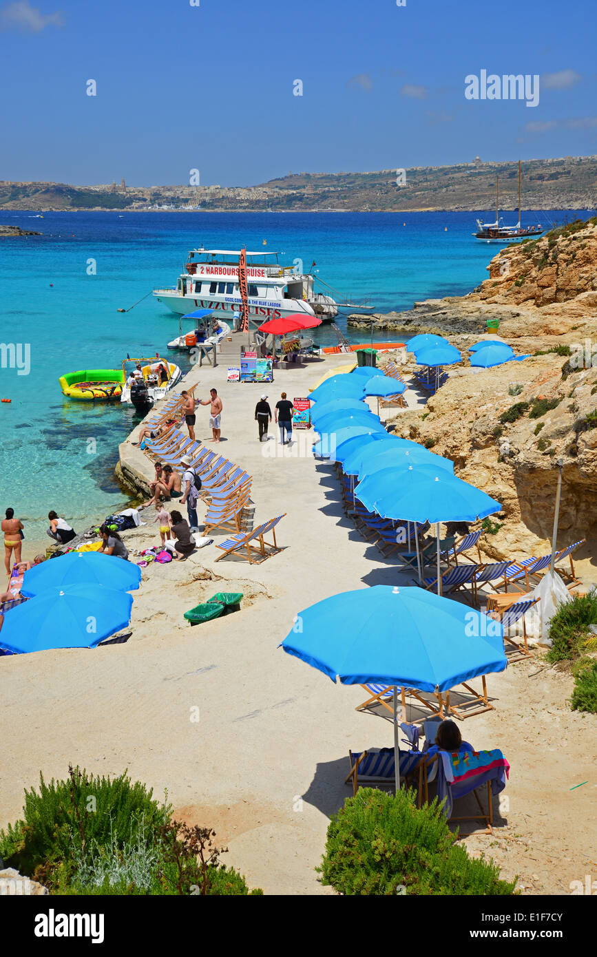 The Blue Lagoon, Comino (Kemmuna), Gozo and Comino District, Gozo Region, Republic of Malta Stock Photo