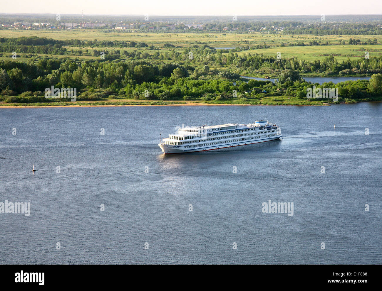 Evening cruise on the river Volga Stock Photo
