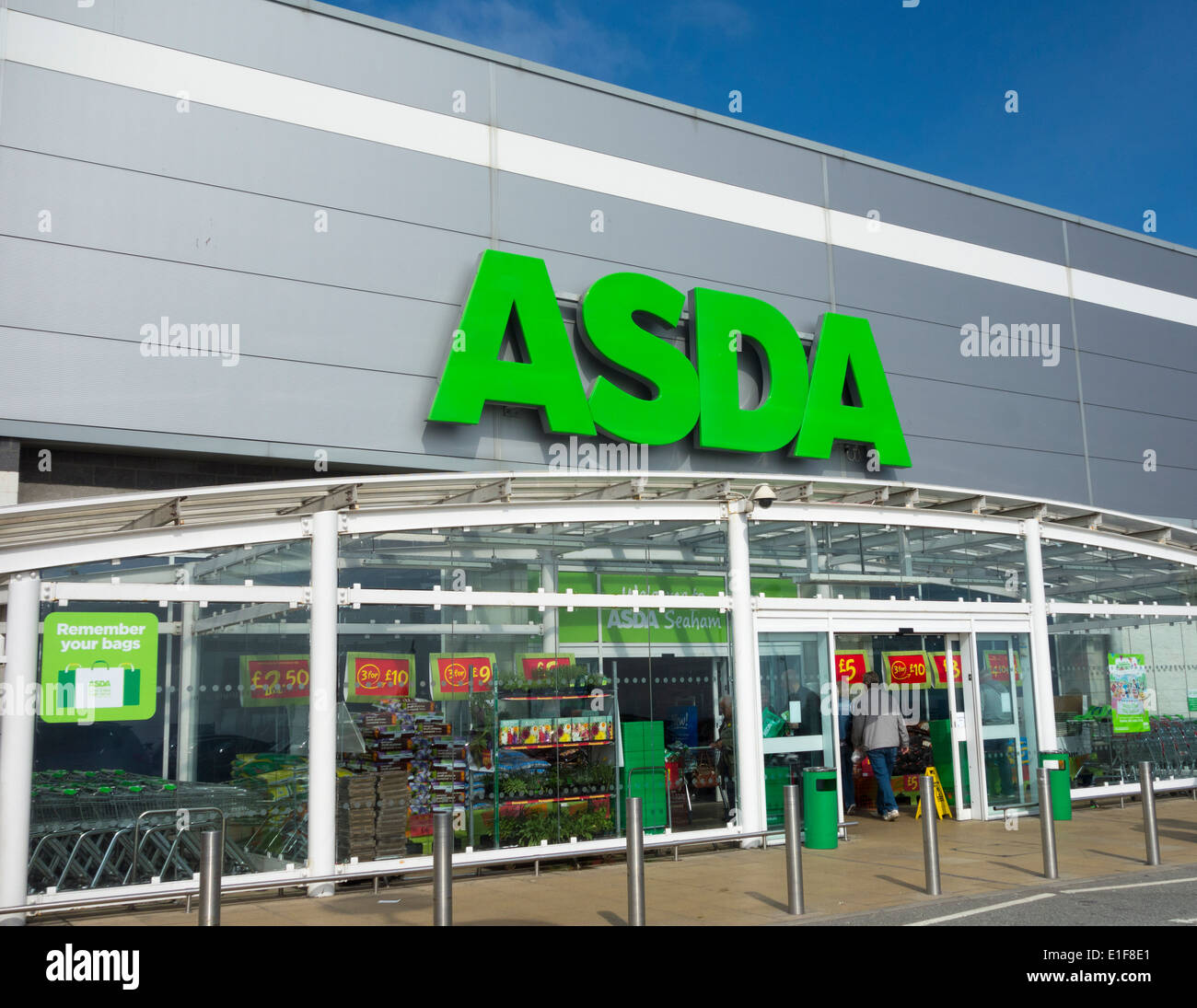 Asda supermarket entrance. UK Stock Photo