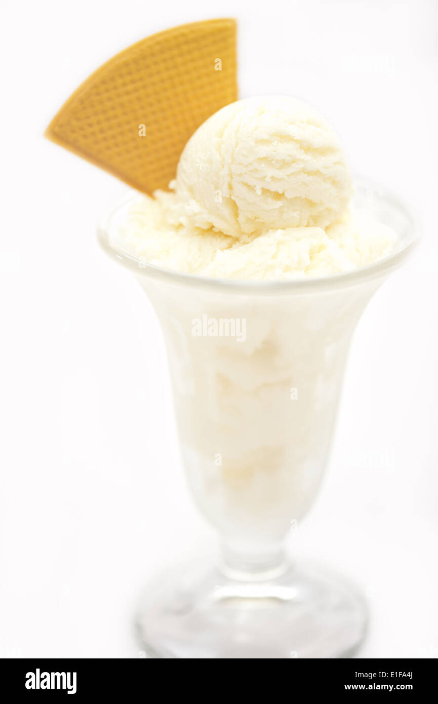 Vanilla ice cream in a tall glass Stock Photo - Alamy