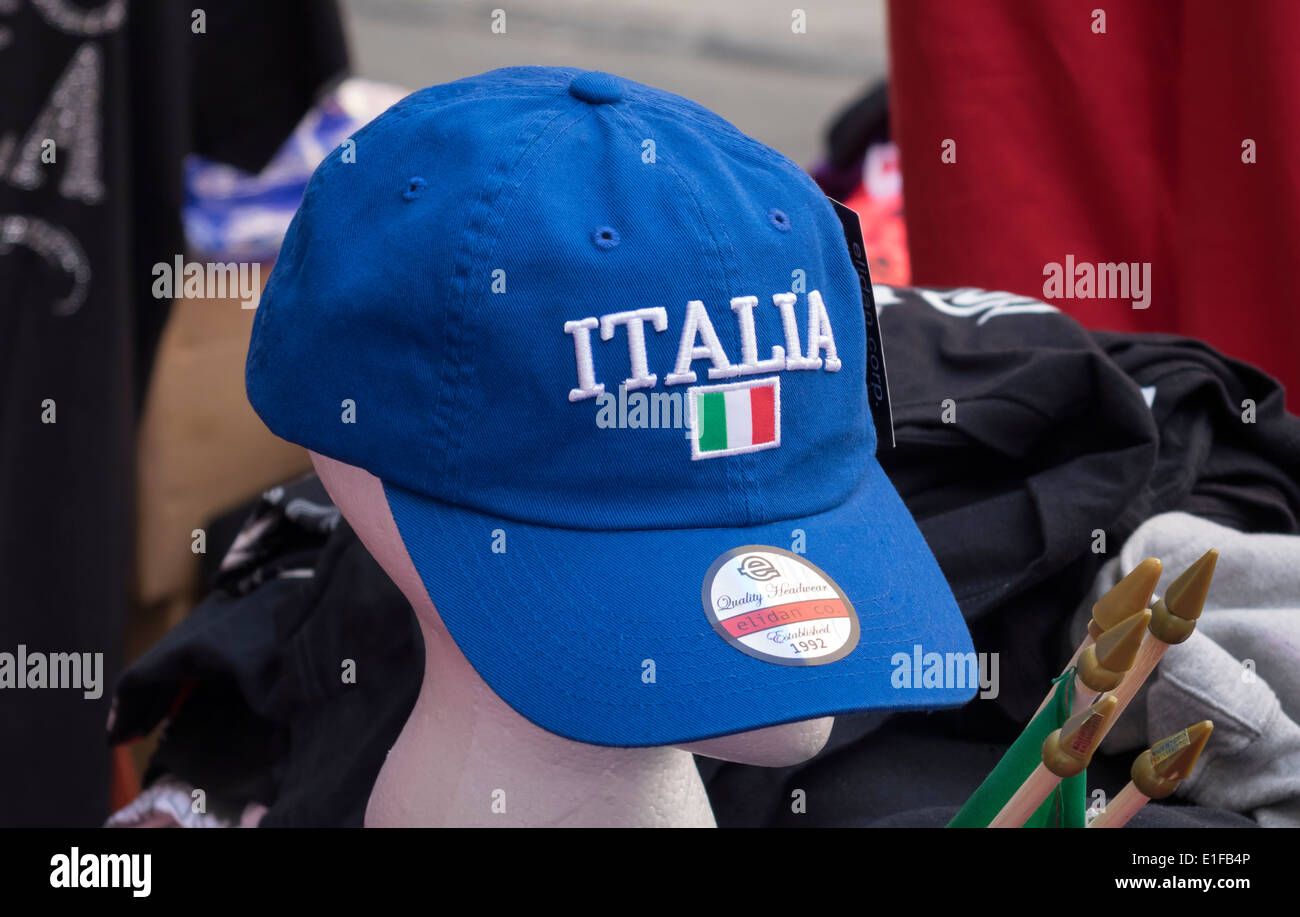 A baseball cap with Italia and the Italian flag on it Stock Photo