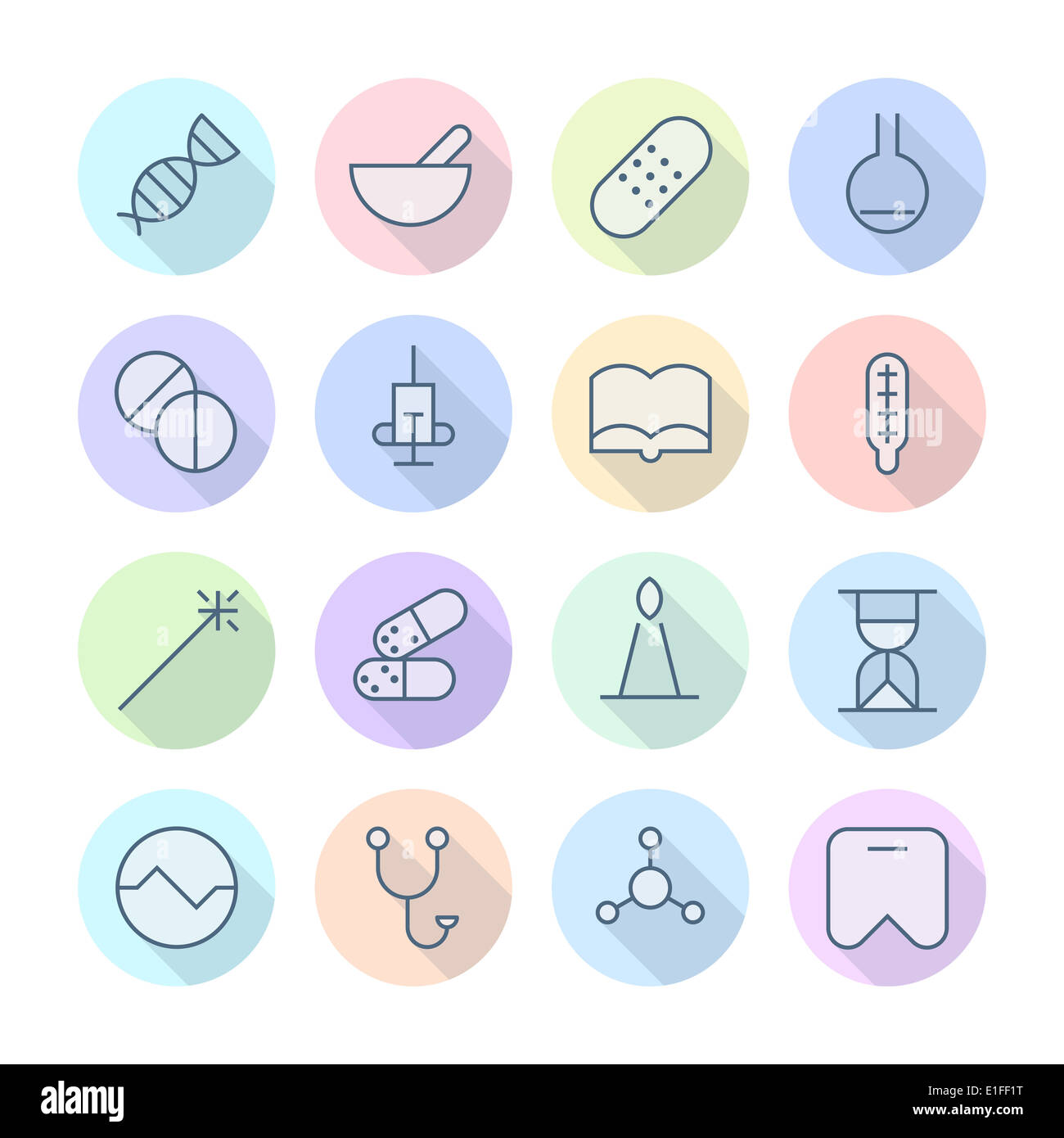 Thin Line Icons For Medical. Raster version Stock Photo - Alamy