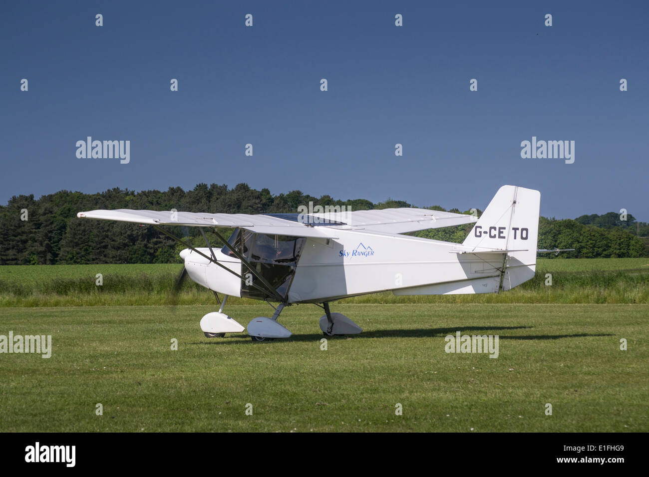 Skyranger Swift light airplane at Northrepps grass airfield in Norfolk Stock Photo