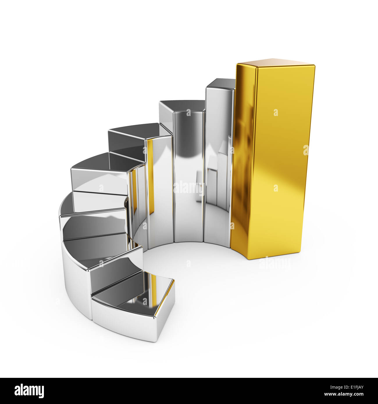 3d render of business diagram chart icon isolated on white background ...