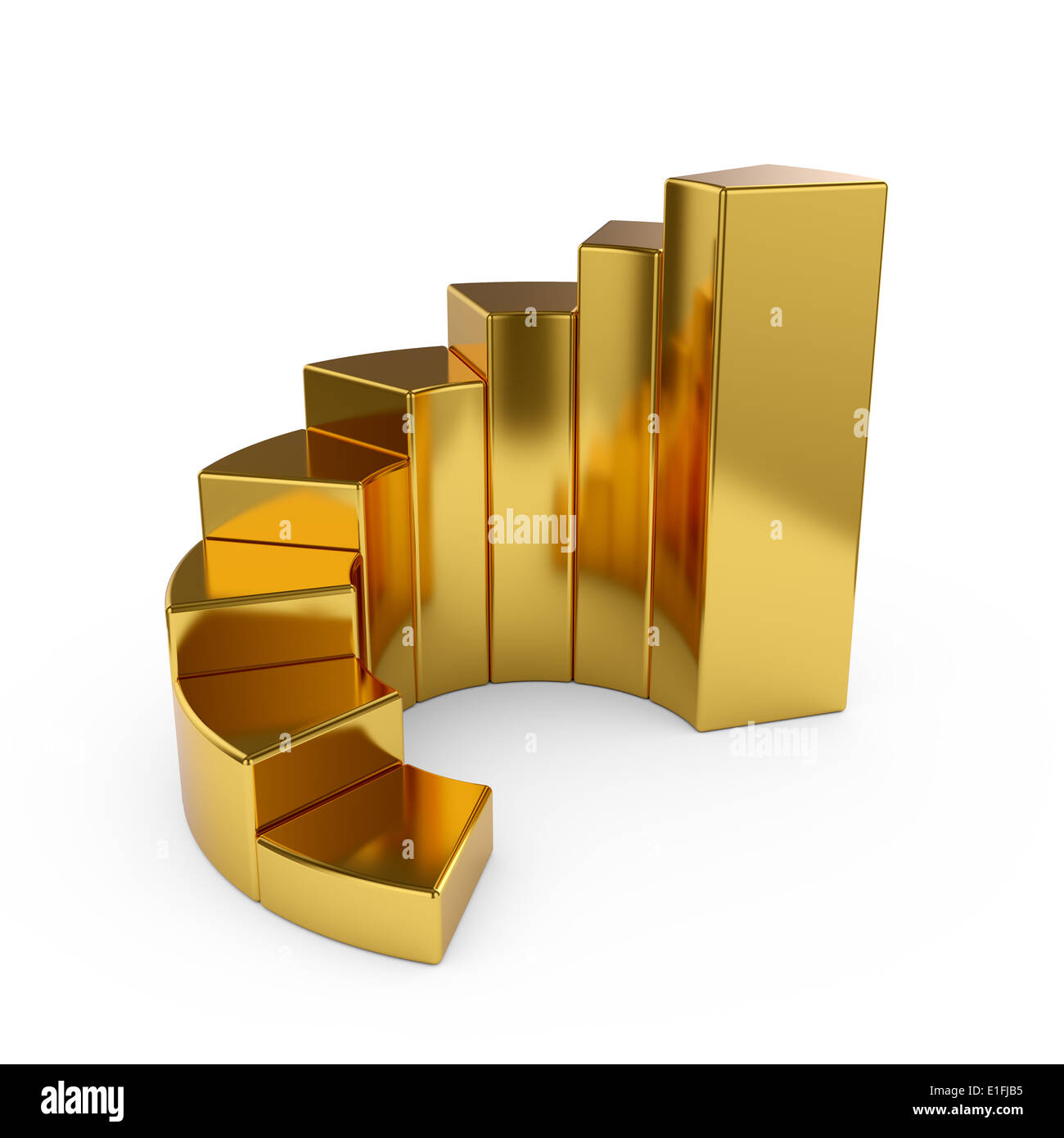 3d illustration of ring golden chart isolated on white background Stock ...