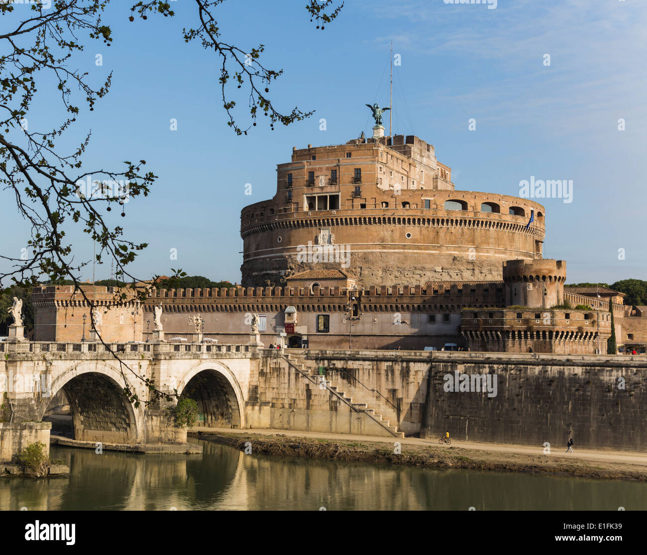 Rome, Italy. Castel Sant'Angelo on the Tiber River. Stock Photo