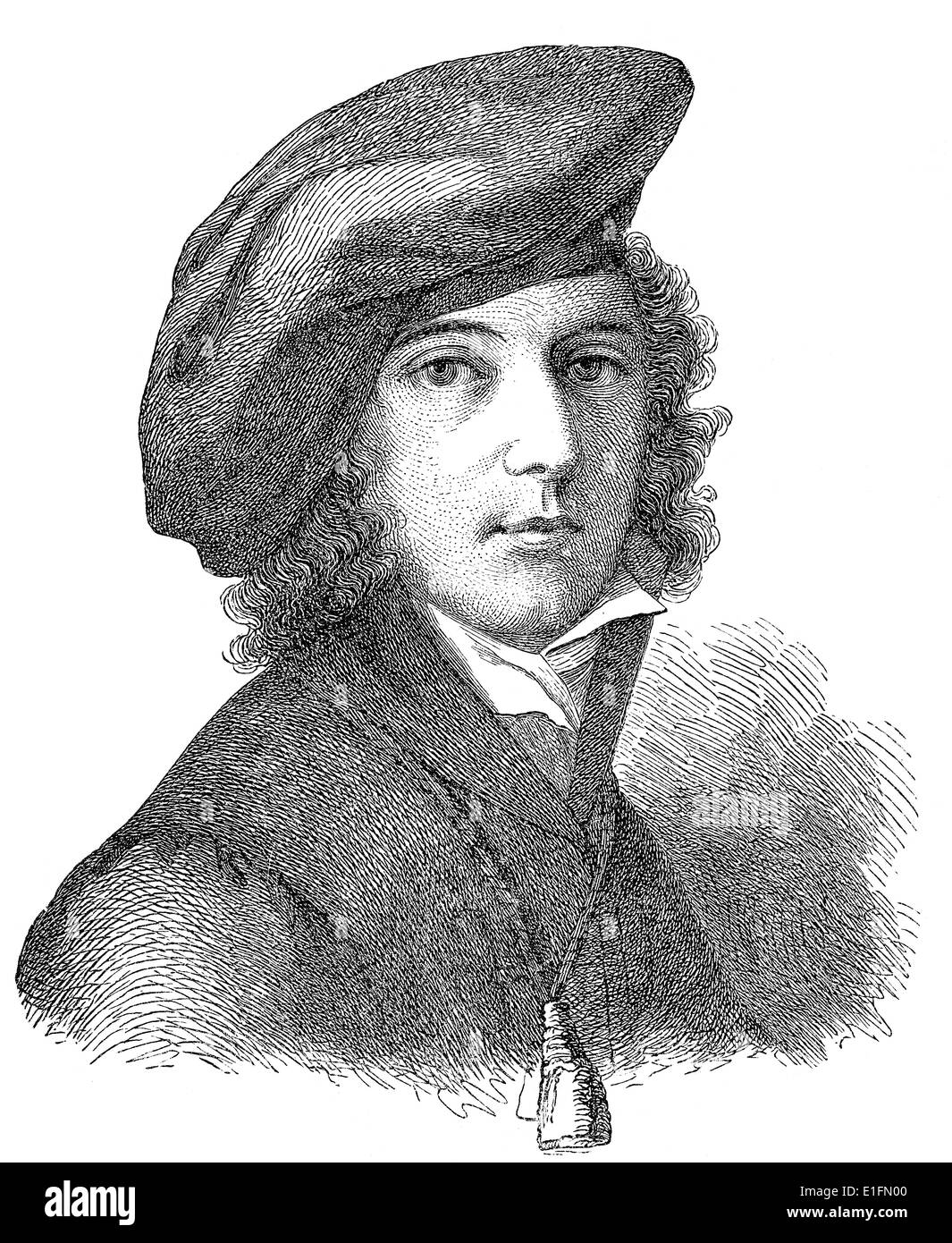 Adelbert von Chamisso, 1781 - 1838, a German naturalist and poet, Stock Photo