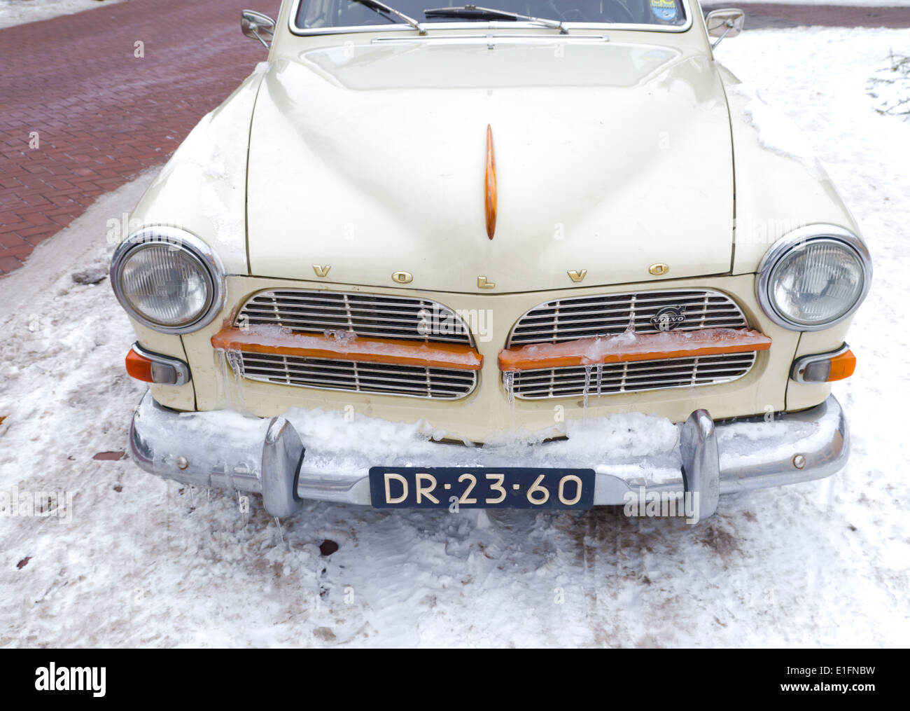 classic volvo amazone 122s stationcar in cold weather Stock Photo