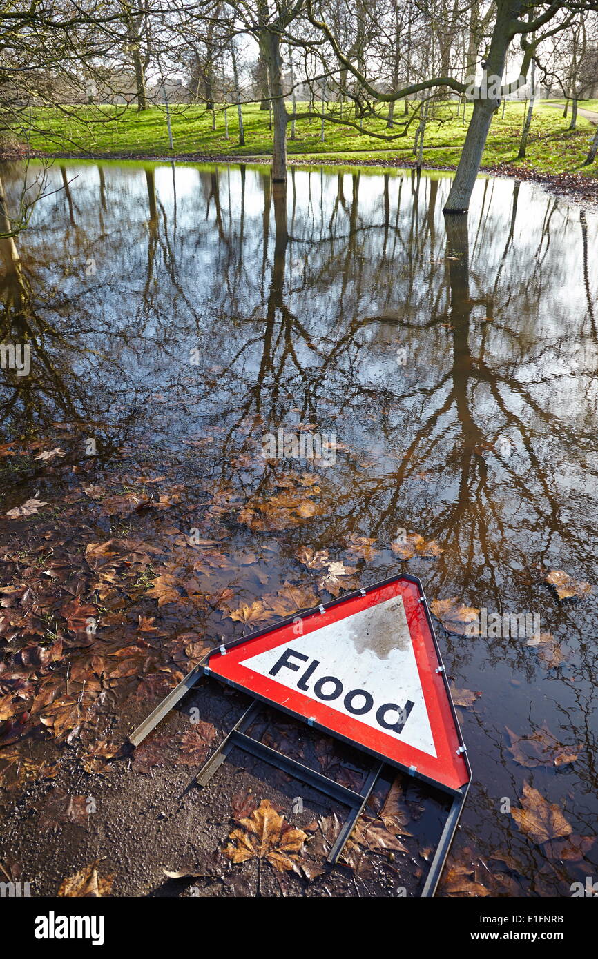 Floods in Hyde Park, London, England, United Kingdom, Europe Stock Photo