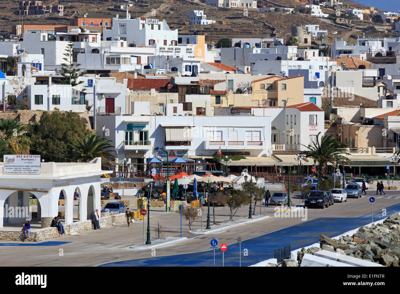 Port of Hora, Tinos Island, Cyclades, Greek Islands, Greece, Europe Stock Photo