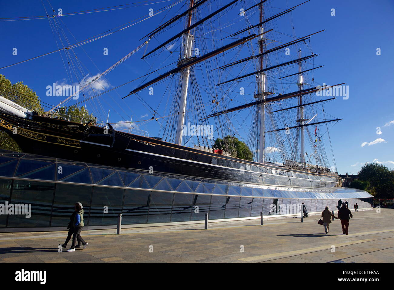 The Cutty Sark, a British Tea Clipper built in 1869 moored near the Thames at Greenwich, London, England, United Kingdom, Europe Stock Photo