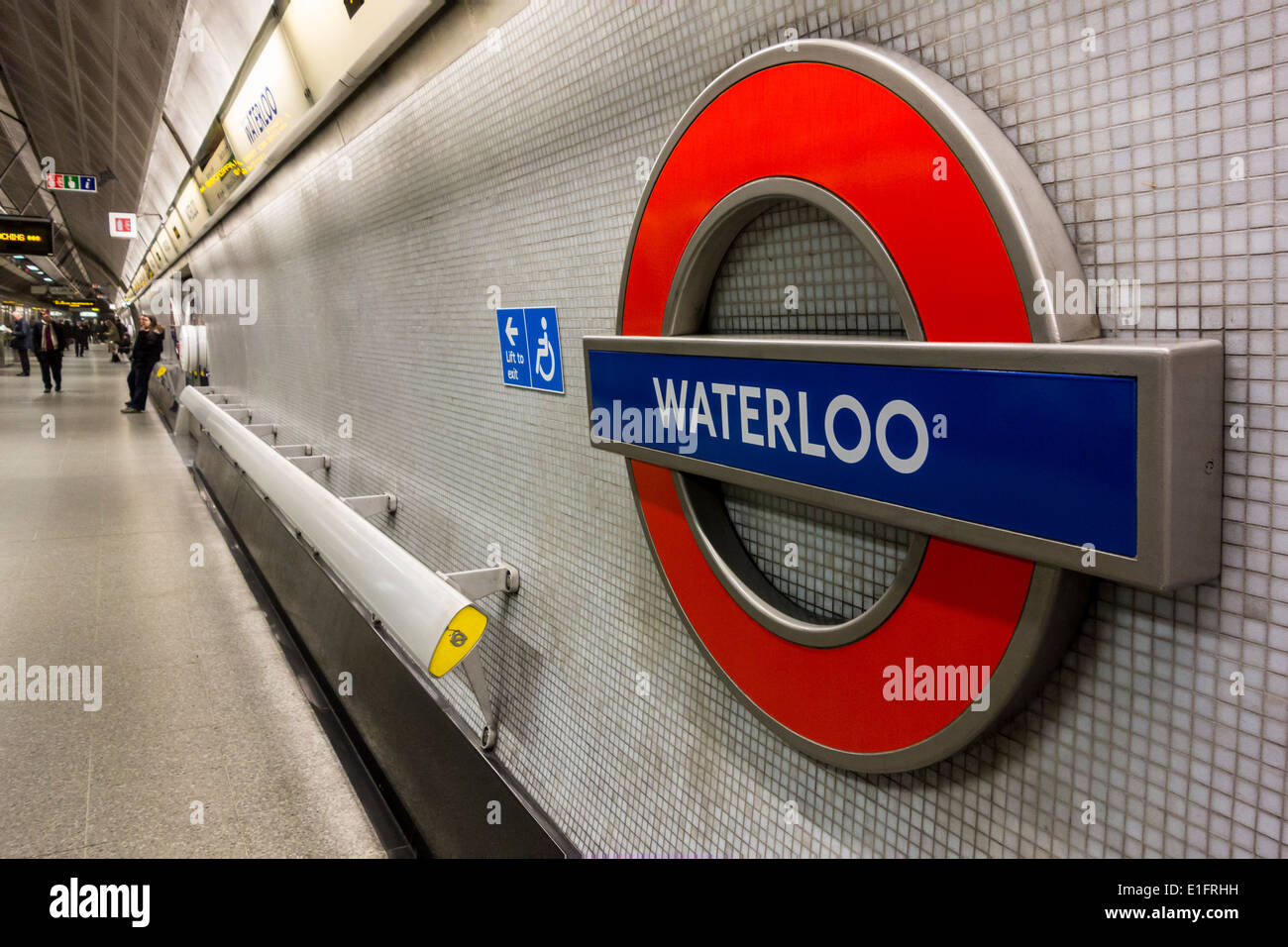 Waterloo Underground Station sign, London, UK Stock Photo