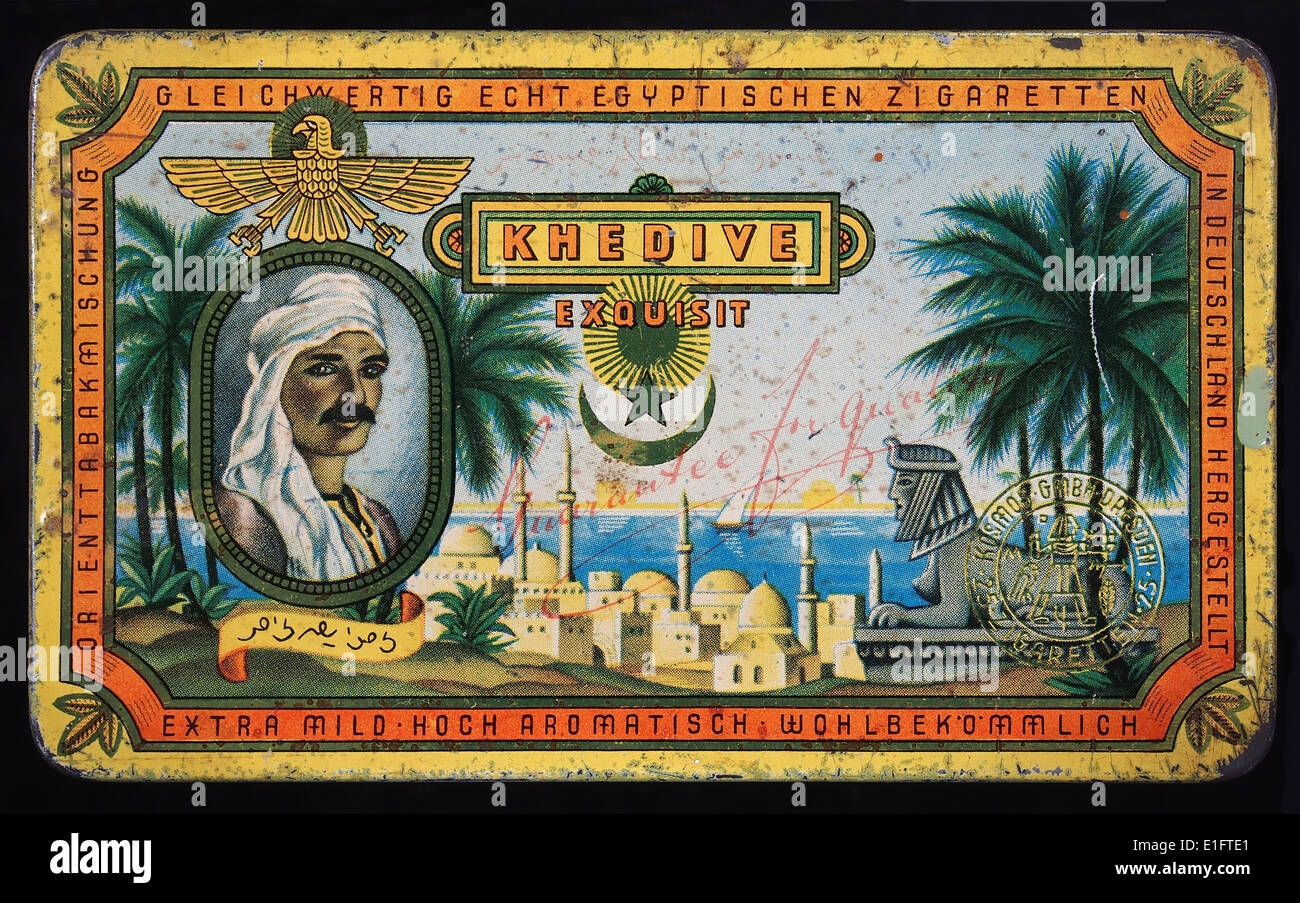 Khedive cigarettes tin Stock Photo Alamy