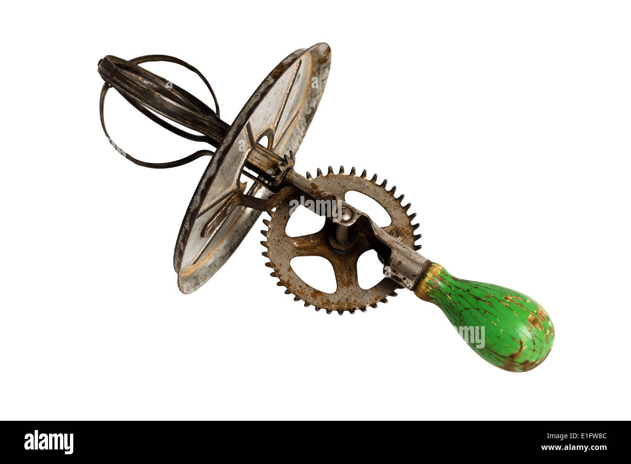 https://c8.alamy.com/comp/E1FW8C/antique-egg-beater-with-a-green-wooden-handle-on-a-solid-white-background-E1FW8C.jpg