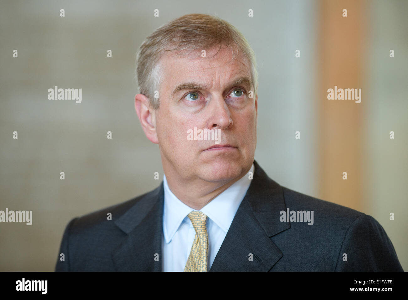 Goettingen, Germany. 03rd June, 2014. Prince Andrew, Duke of York, visits Georg August University in Goettingen, Germany, 03 June 2014. The son of the English Queen is visiting Lower Saxony on 03 and 04 June 2014. Photo: SWEN PFOERTNER/dpa/Alamy Live News Stock Photo