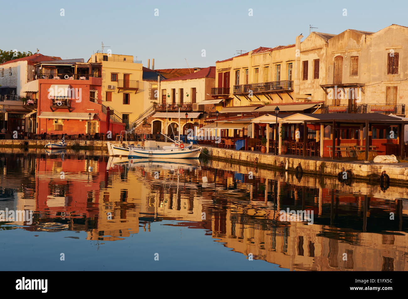 Greece, Crete island, Venetian port of Rethymnon Stock Photo