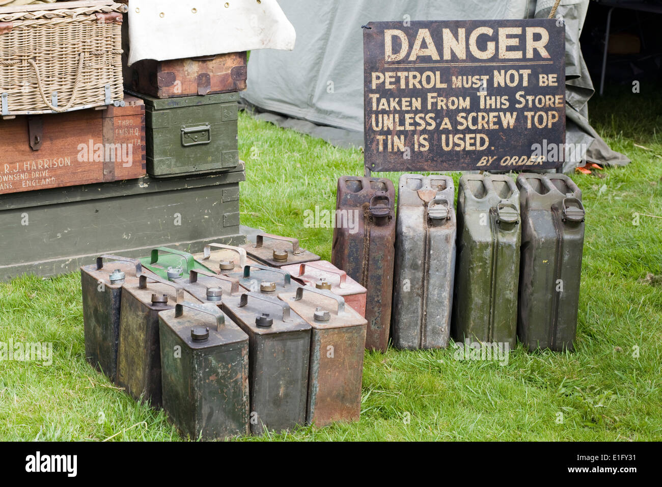 Military fuel Containers Jerry Can Stock Photo Alamy