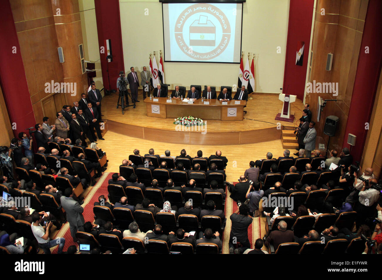 Cairo, Egypt. 3rd June, 2014. Egyptian judge Anwar Rashad al-Asi (C ...