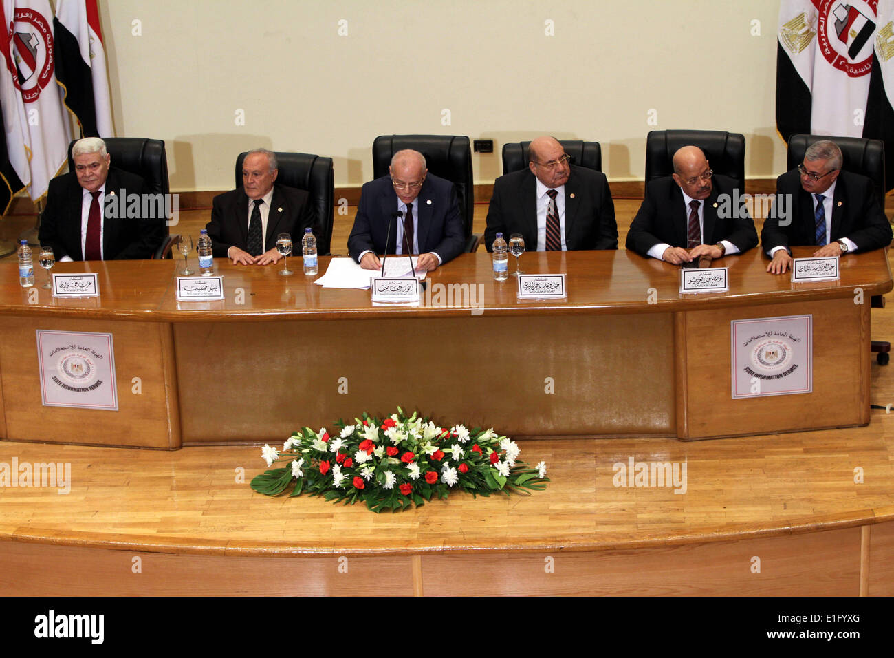 Cairo, Egypt. 3rd June, 2014. Egyptian judge Anwar Rashad al-Asi (C ...