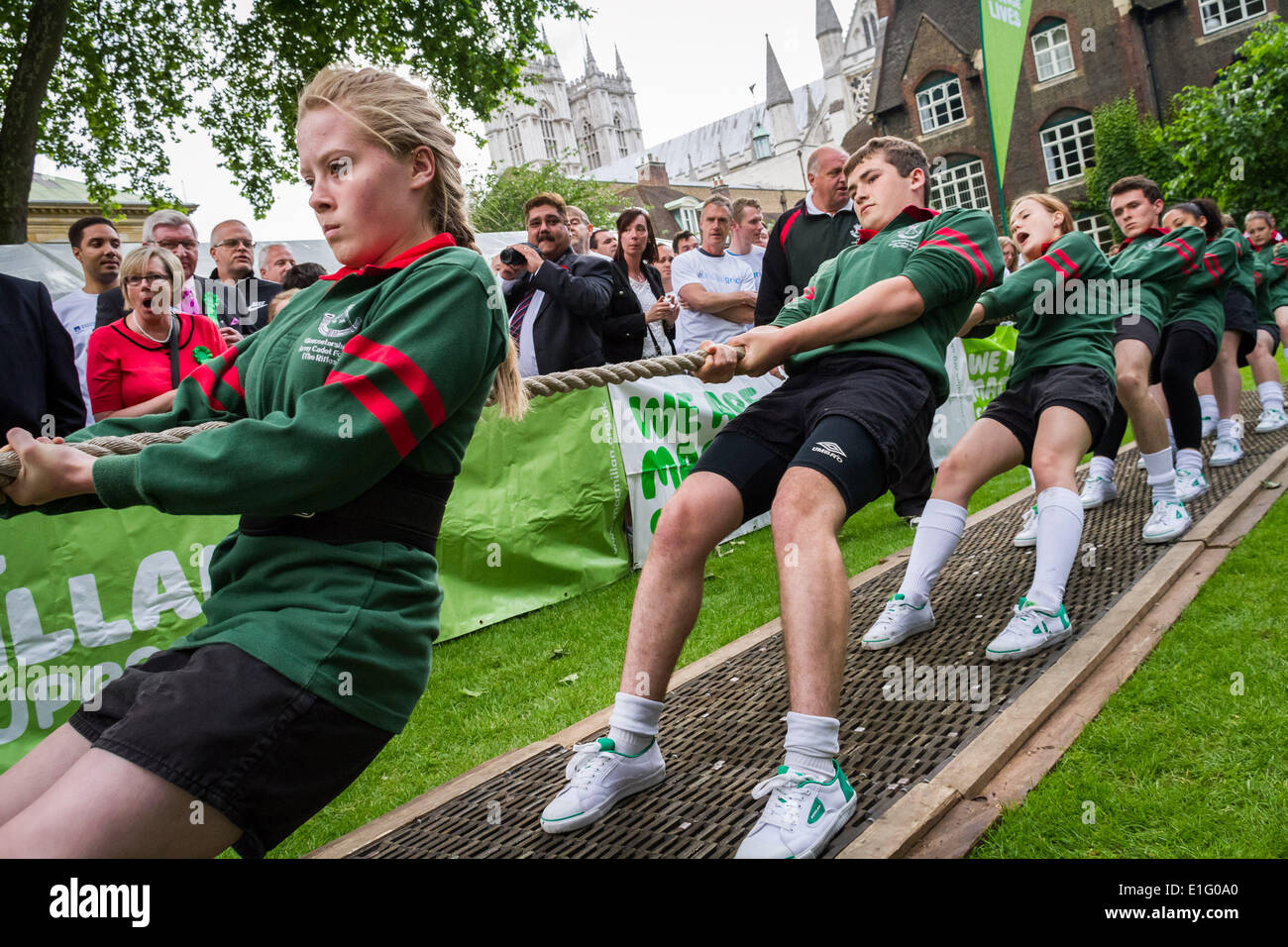 Westminster, London, UK. 03rd June, 2014. Tug of war between MPs and Lords in annual charity match in Westminster, London Credit:  Guy Corbishley/Alamy Live News Stock Photo