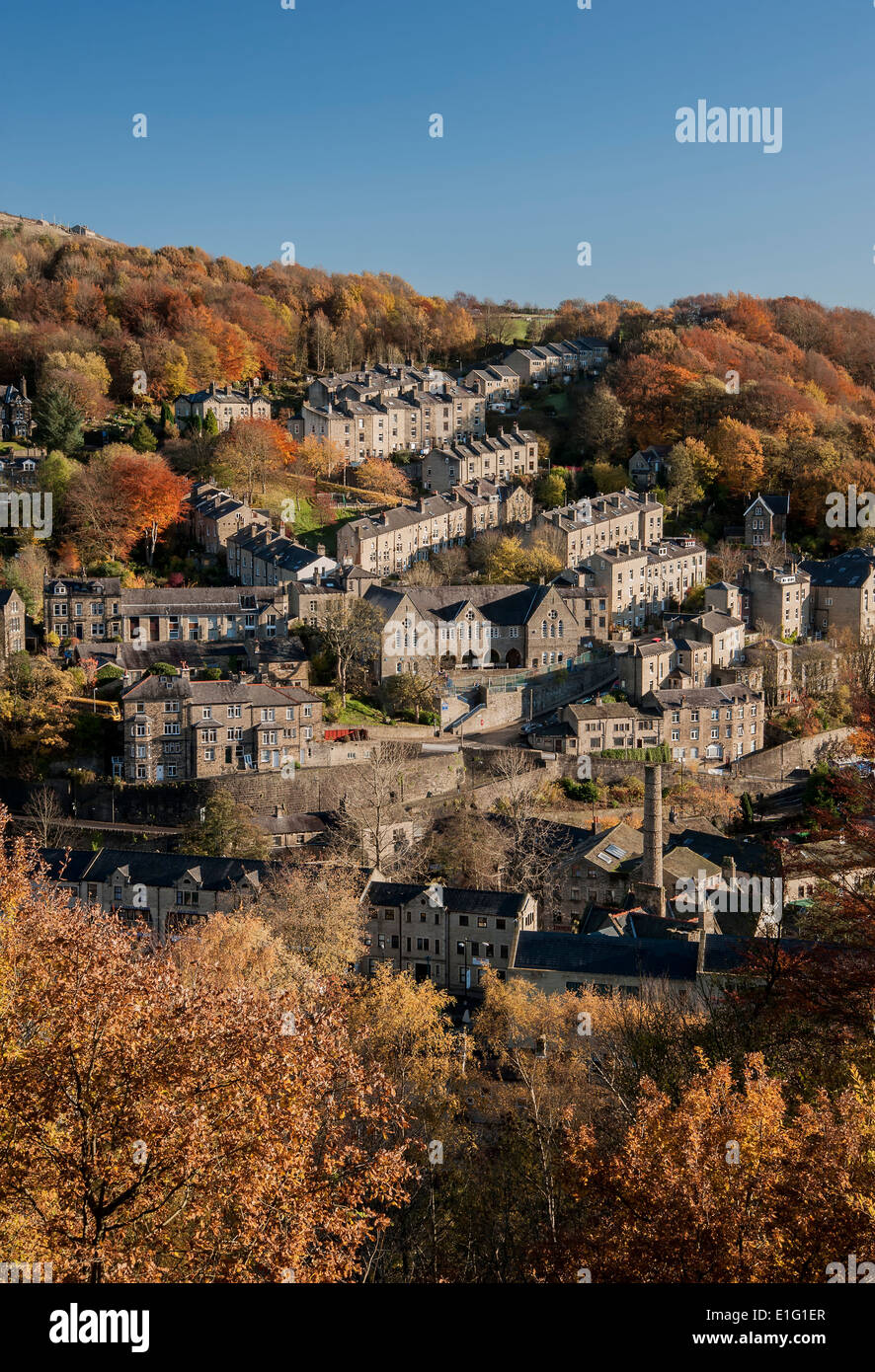 The Northern England market town of Hebden Bridge in West Yorkshire Stock Photo