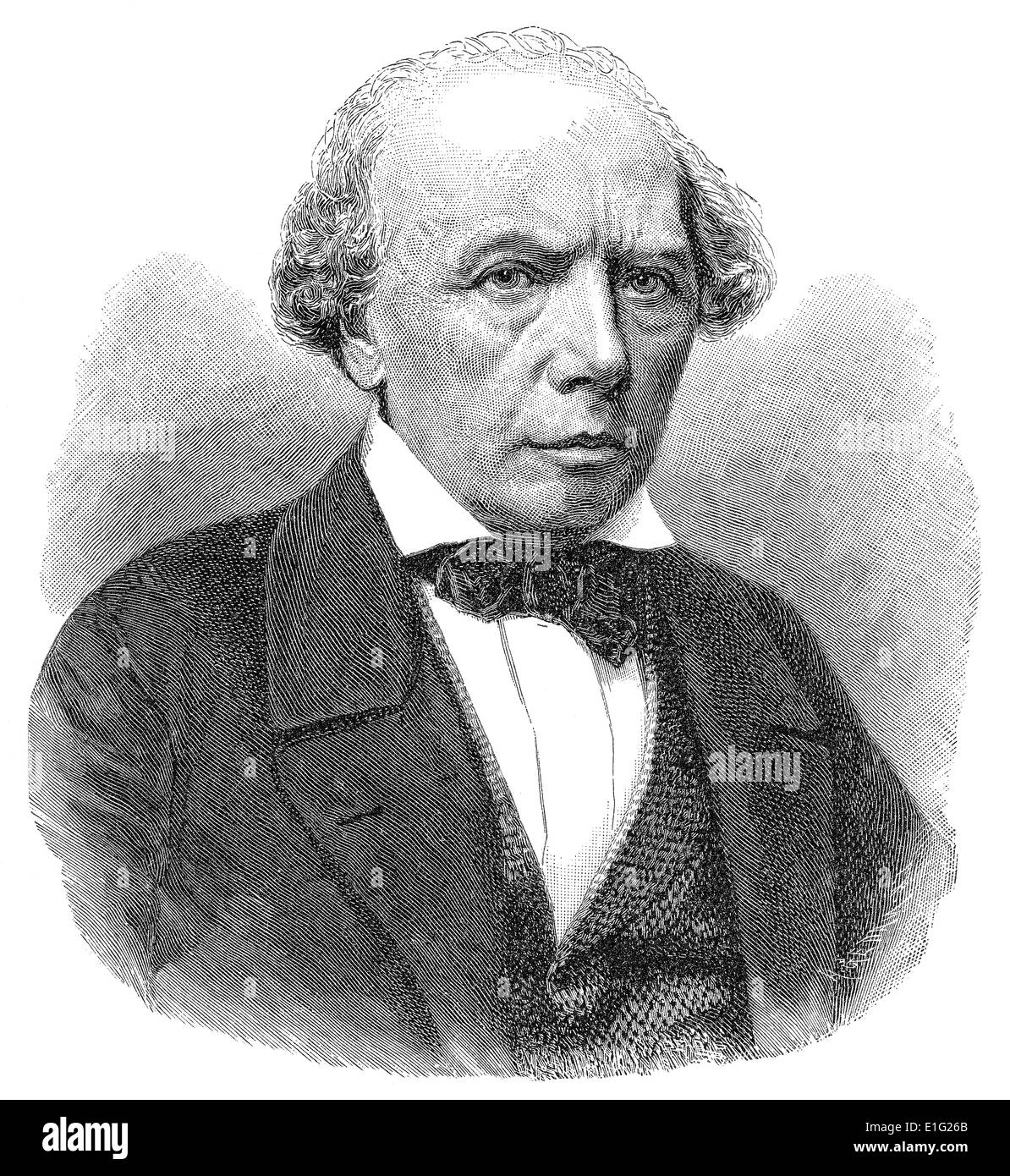 Johann Ludwig Uhland, 1787 - 1862, a German poet, literary scholar, lawyer and politician, Stock Photo