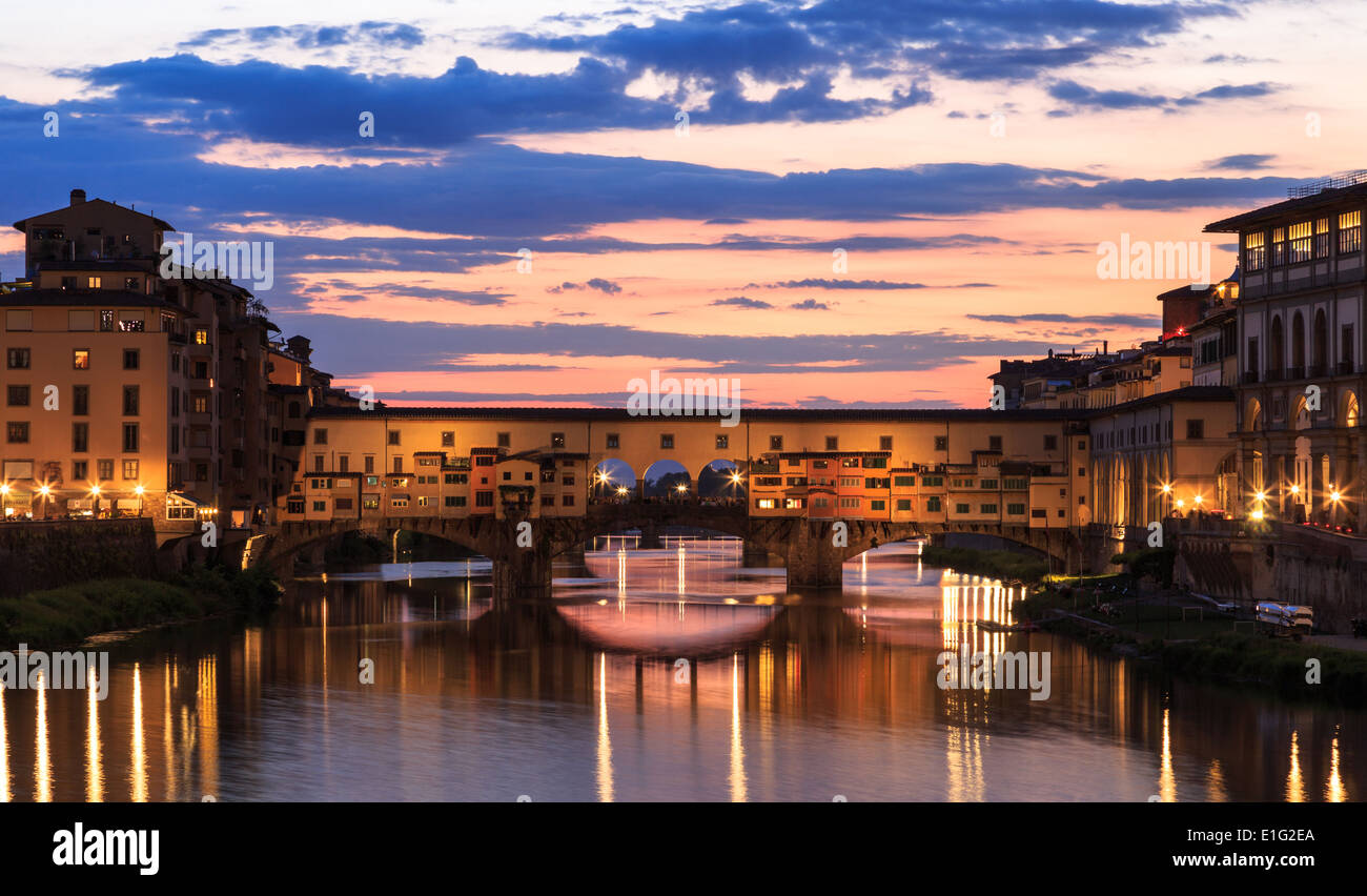 Ponte Vecchio, Old Bridge, Florence, Tuscany, Italy Stock Photo