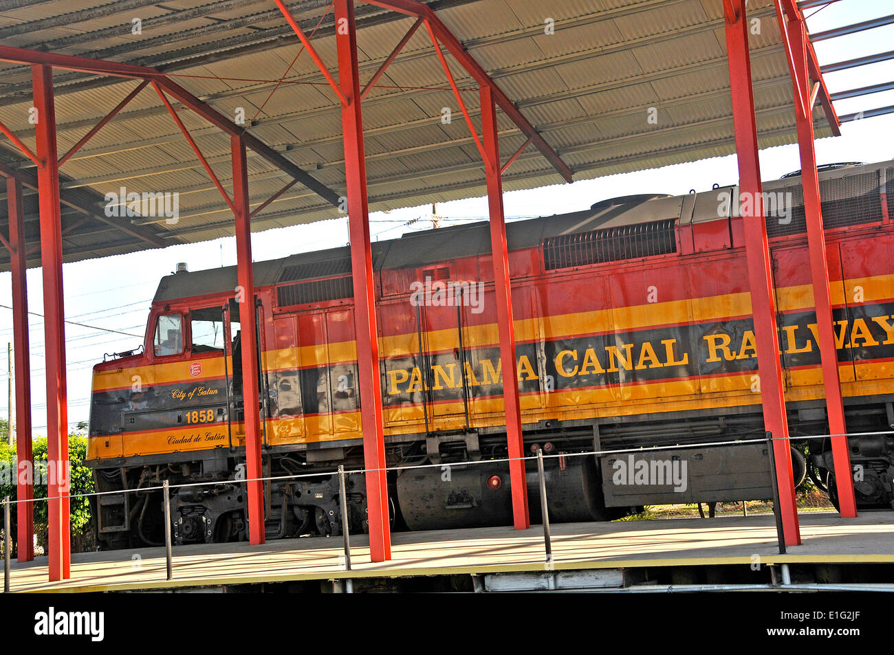 train of Panama Canal Railway Company in Colon Railway station Republic of Panama Stock Photo