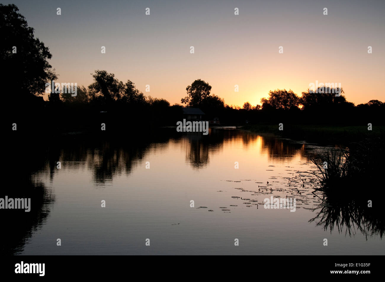 Sunrise at Zouch, Nottinghamshire England UK Stock Photo