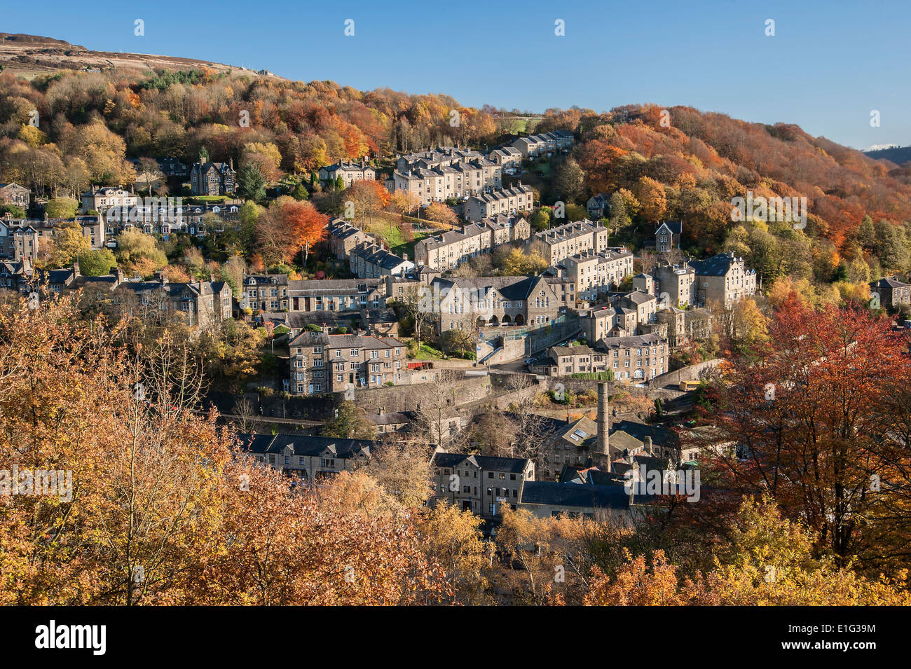 The Northern England market town of Hebden Bridge in West Yorkshire Stock Photo