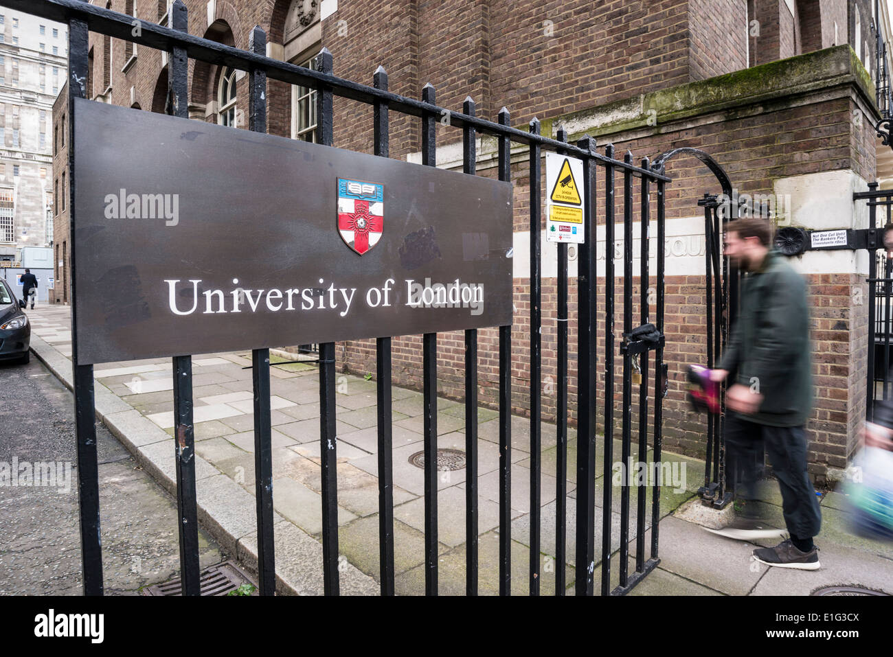 Entrance of University of London, UK Stock Photo