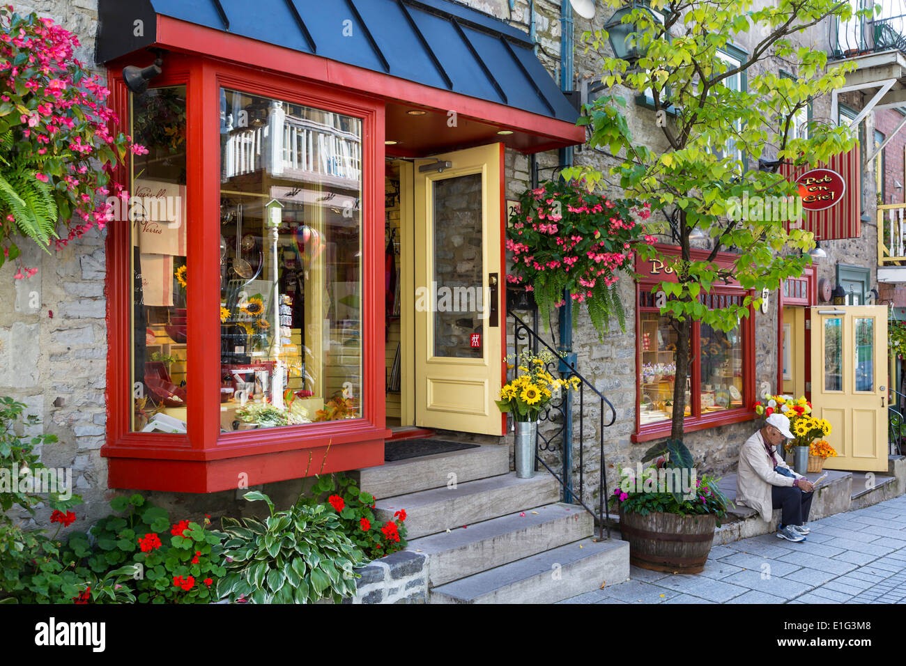 Shops and storefronts in Lower Town, Old Quebec, Quebec City, Quebec
