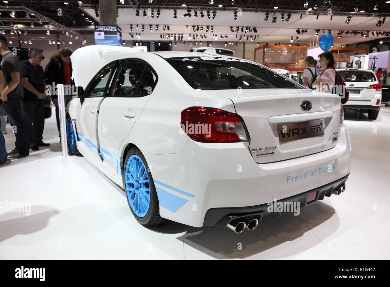 Subaru WRX STI at the AMI - Auto Mobile International Trade Fair on June 1st, 2014 in Leipzig, Saxony, Germany Stock Photo